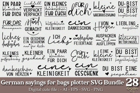 Download German Sayings for Bags Plotter Svg Bund - Premium Bundle